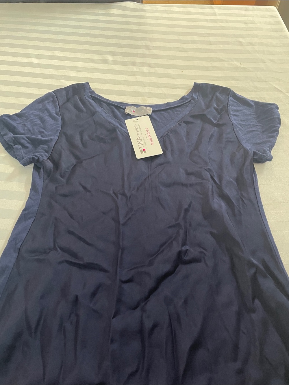 Navy Scoop Neck Short Sleeve Tee by MMA